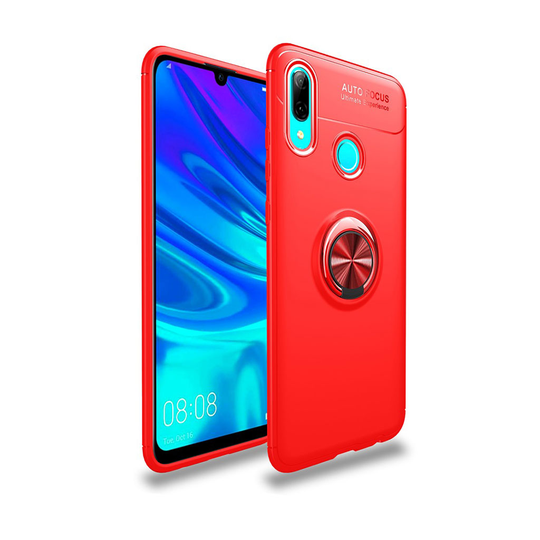Huawei P Smart 2019 takatuki suojakotelo metalli rengaspidike - Punainen