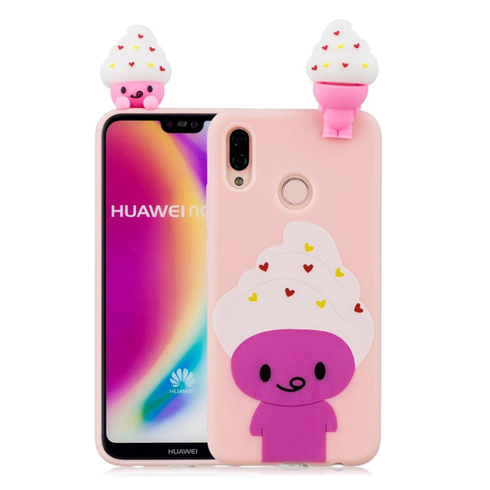 Huawei P20 Lite 3D Söpö Nukke Kuvio TPU Puhelin Kuori - Sarjakuvaeläin