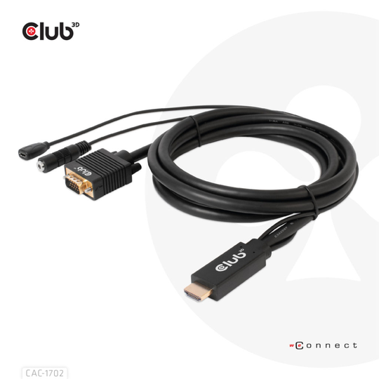 CLUB 3D HDMI TO VGA CABLE M/M 2m