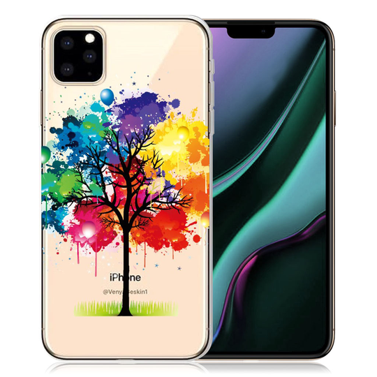 Deco iPhone 11 Pro Max kuoret - Värikäs puu
