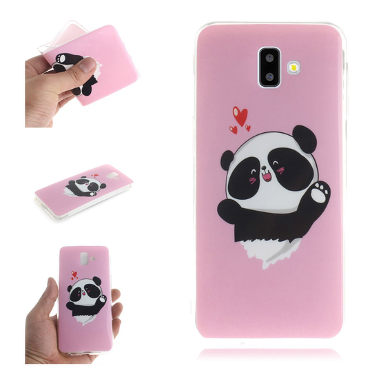 Samsung Galaxy J6 Plus (2018) silikooni muovinen takasuoja kuori kuviolla - Söpö Panda
