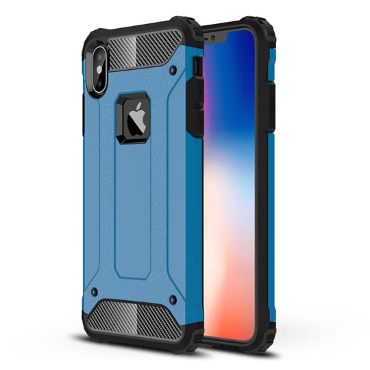 iPhone Xs Max beskyttelses deksel av hybrid materiale - baby blå