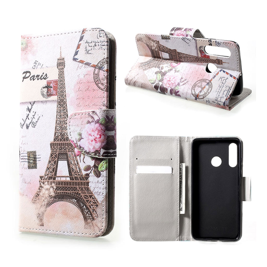 Huawei P30 Lite kuvioitu nahkainen flip suojakotelo - Eiffel Torni