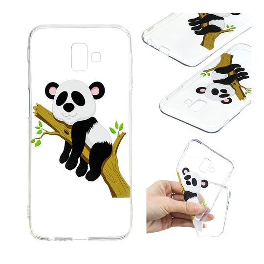 Samsung Galaxy J6 Plus (2018) kuviollinen pehmeä takasuoja kuori silikooni muovista - Nukkuva Panda