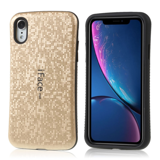 iPhone Xr IFACE MALL mosaiikki hybriidi muovinen takasuoja kuori - Kulta