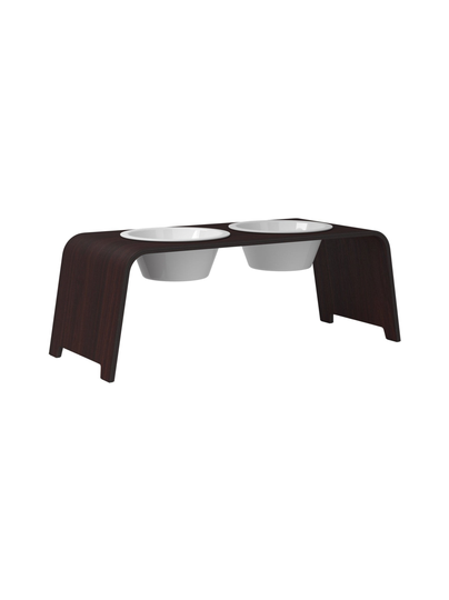 Dogbar® classic korotettu ruokakuppiteline - tumma tammi