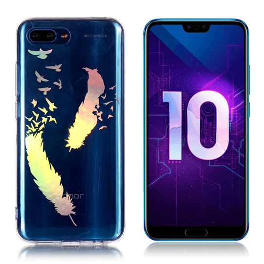 Huawei Honor 10 Laaseri IMD Kuviollinen Pehmeä Muovinen Takasuoja Kuori - Linnut Ja Sulka