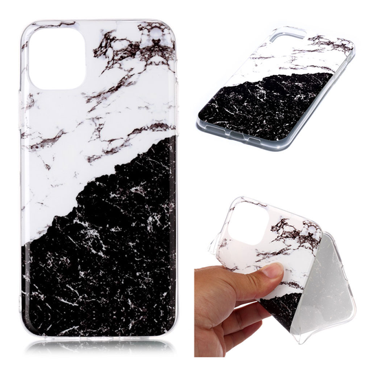 Marble iPhone 11 Pro Max kuoret - Valkoinen / musta marmori