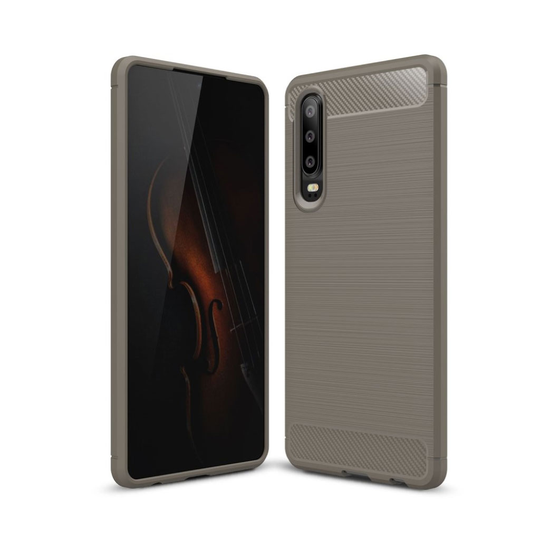 Huawei P30 hiilikuitu tuntuinen harjattu Suojakotelo - Harmaa
