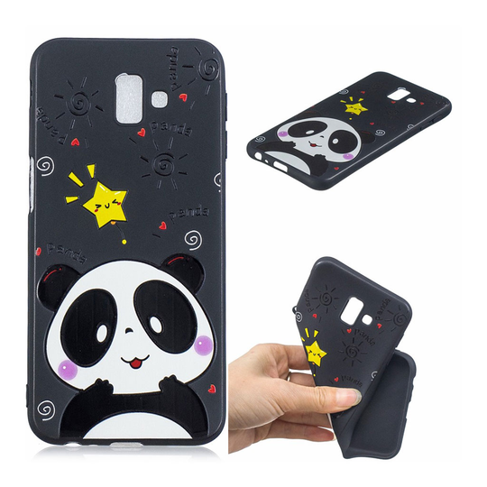 Samsung Galaxy J6 Plus (2018) kohokuviollinen silikooninen takasuoja kuori - Söpö Panda