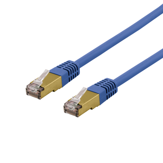 S/FTP Cat6a -laitekaapeli, 1,5 M, 500 MHz, Delta-sertifioitu, LSZH, Sininen