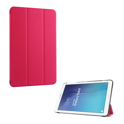 Gaarder Lines Samsung Galaxy Tab E 9.6 Nahkakotelo Standillä - Kuuma Pinkki