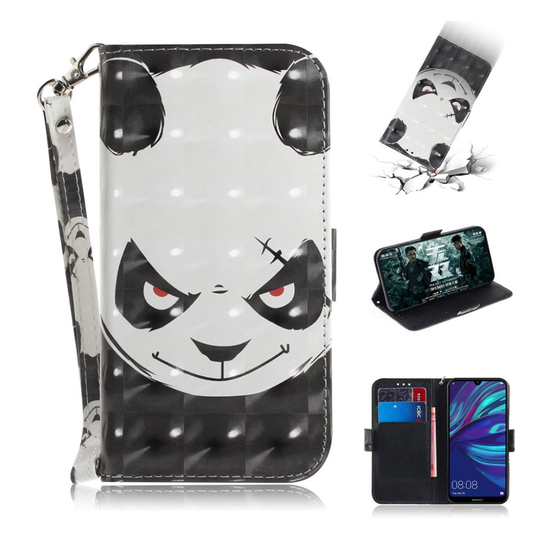 Huawei P30 Lite light spot décor nahkainen suojakotelo - Panda kuvioitu