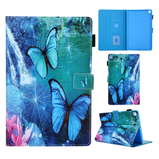 Samsung Galaxy Tab A 10.1 (2019) pattern leather case - Blue Butterfly