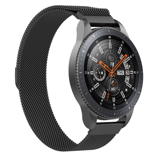 Samsung Galaxy Watch (46mm) milanese ruostumaton teräs vaihdettava kellon ranneke - Musta