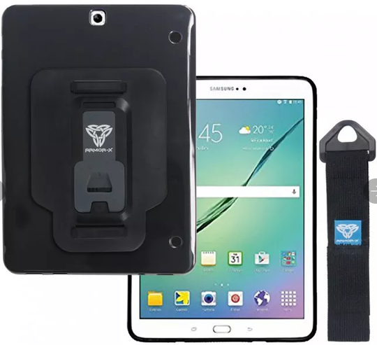 Armor-X Iskunkestävä Suojakotelo Samsung Galaxy Tab S2 9.7 T813N T819N T810 T815 käsiremmillä