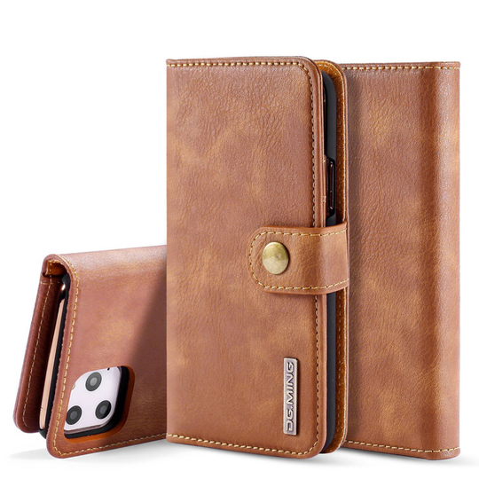 DG.MING iPhone 11 Pro Max 2-in-1 Wallet kotelot - Ruskea