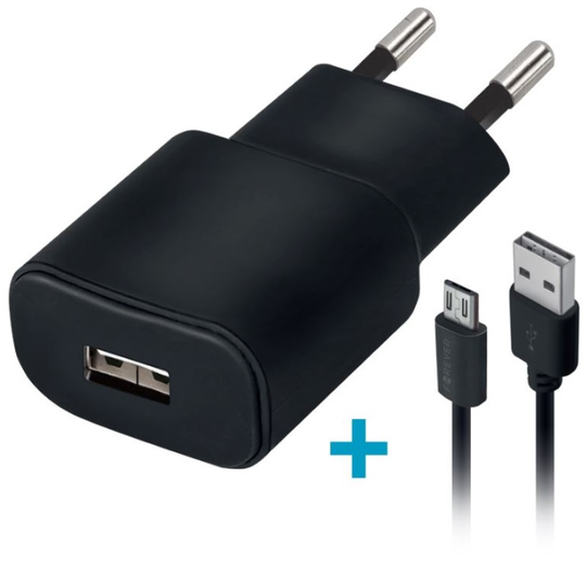 Forever TC-01 Laturi 2A + micro USB -latauskaapeli musta