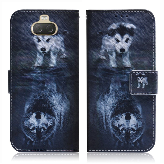 Sony Xperia 10 Plus patterned leather case - Dog and Reflection in Water