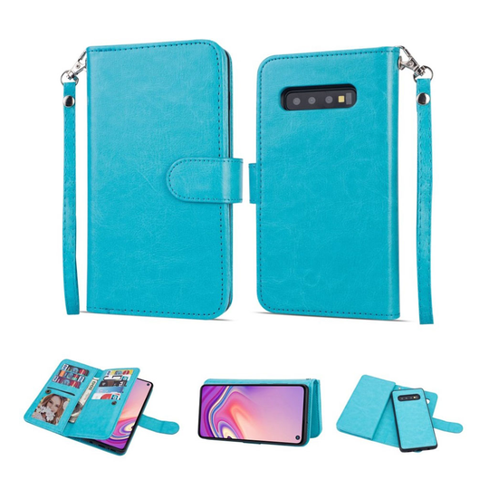 Samsung Galaxy S10 2-in-1 nahkainen suojakotelo - Sininen