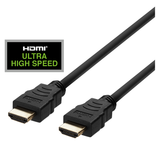 Ultranopea HDMI-kaapeli, 1 M, EARC, QMS, 8K Taajuudella 60 Hz, 4K Taajuudella 120 Hz, Musta