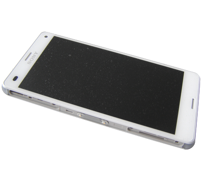 Xperia Z3 Compact Etupaneeli (Kosketuspaneeli + LCD) Valkoinen (Alkuperäinen)