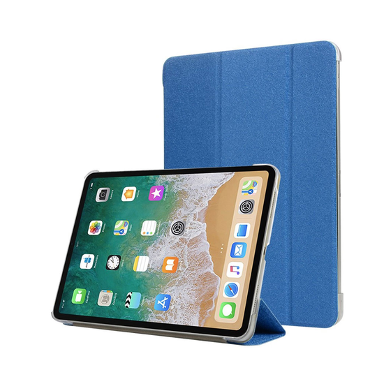 iPad Pro 11 inch (2018) kolmio taivutettava synteetti nahkainen suojakotelo - Tumman Sininen