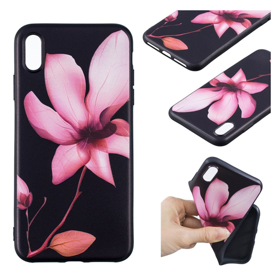 iPhone Xs Max Kohokuvioitu Pehmeä Joustava Muovinen Takasuoja Kuori - Eloisa Pinkki Kukka