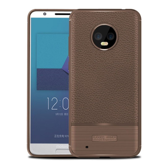 Motorola Moto G6 litchi texture case - Brown