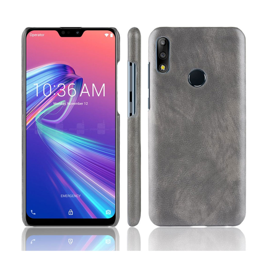 Asus ZenFone Max Pro (M2) litsi pintainen nahkainen suojakotelo - Harmaa