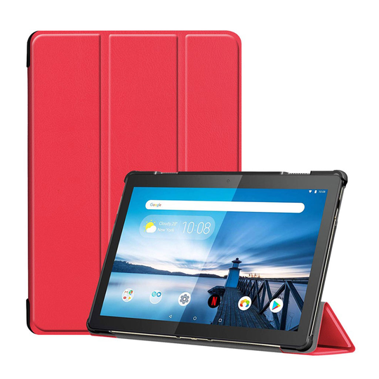 Lenovo Tab M10 tri-fold leather case - red
