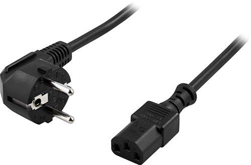 Maadoitettu Kaapeli Laitteen Ja Pistorasian Välille, CEE 7/7 Kulmaliitin - IEC 60320 C13 Suora, Kor