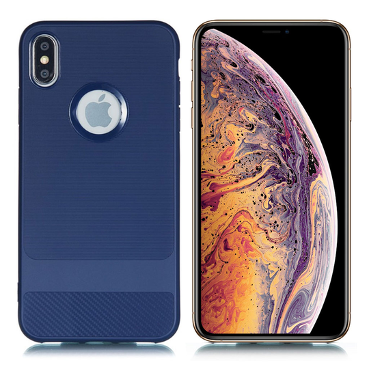 iPhone Xs Max brushed texture case - Blue