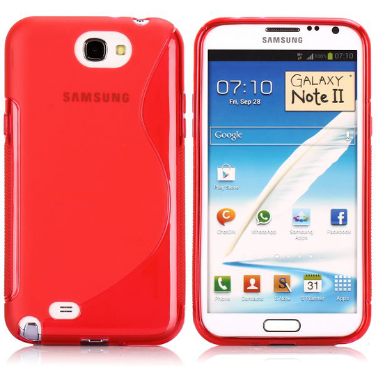 S-Line Läpikuultava (Punainen) Samsung Galaxy Note 2 Suojakuori