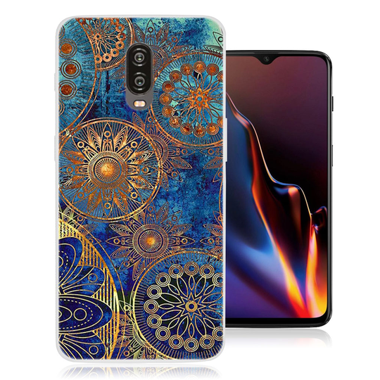 OnePlus 6T kuviollinen silikooni muovinen takasuoja kuori - Mandala kukka