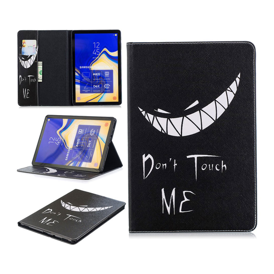 Samsung Galaxy Tab S4 kuviollinen syntetti nahkainen suojakotelo missä kortti paikat - Varoitusteksti