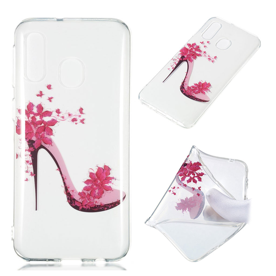 Samsung Galaxy A40 pattern case - Flowered High-heel Shoe