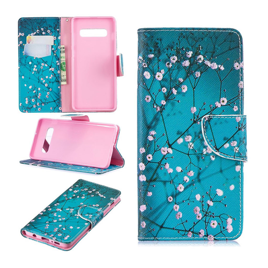 Samsung Galaxy S10 Plus kuosillinen nahkainen flip Suojakotelo - Wintersweet