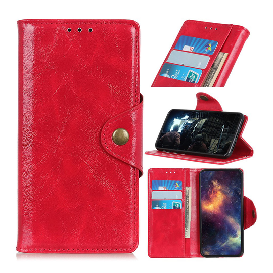 OnePlus 7 Pro leather wallet case - Red