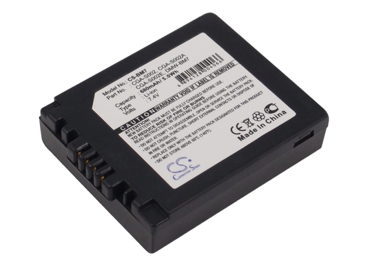 Panasonic CGA-S002 CGA-S002A CGA-S002A/ 1B CGA-S002E CGA-S002E/ 1B CGR-S002 CGR-S002E DMW-BM7 yhteensopiva akku 680 mAh