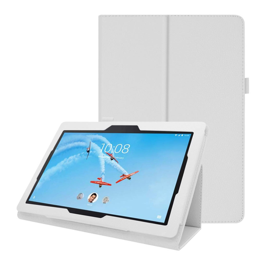 Lenovo Tab E10 litsi nahkainen suojakotelo - Valkoinen