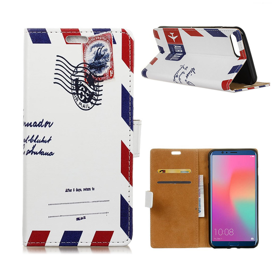 Huawei Honor 10 Kuviollinen PU Nahka Lompakko Kuori - Kirjekuori