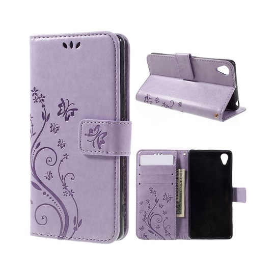 Moberg Sony Xperia X Perhos Nahkakotelo - Violetti
