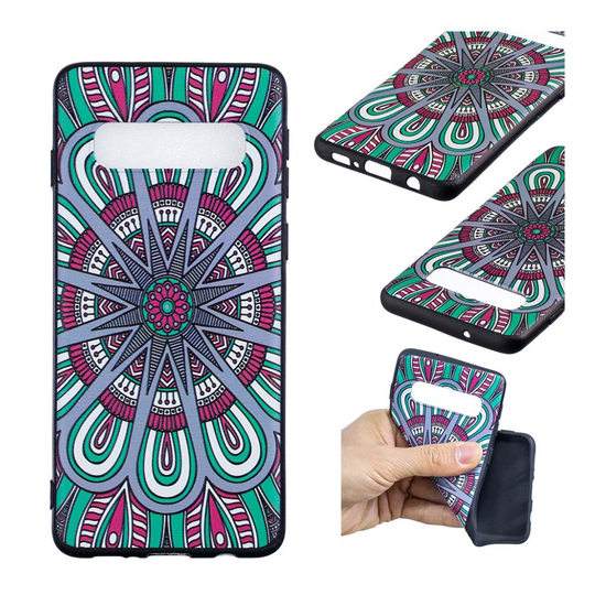 Samsung Galaxy S10 printtikuosi kohokuvioitu pehmeä suojakotelo - Symmetrinen