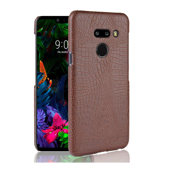 LG G8 ThinQ krokotiilinnahan tuntuinen suojakotelo - Ruskea