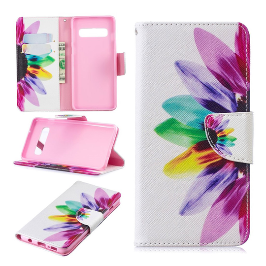 Samsung Galaxy S10 printtikuosi nahkainen flip suojakotelo - Terälehdet
