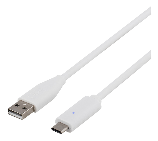 USB 2.0 -kaapeli, Type A - Type C Uros, 1,5 M, Valkoinen