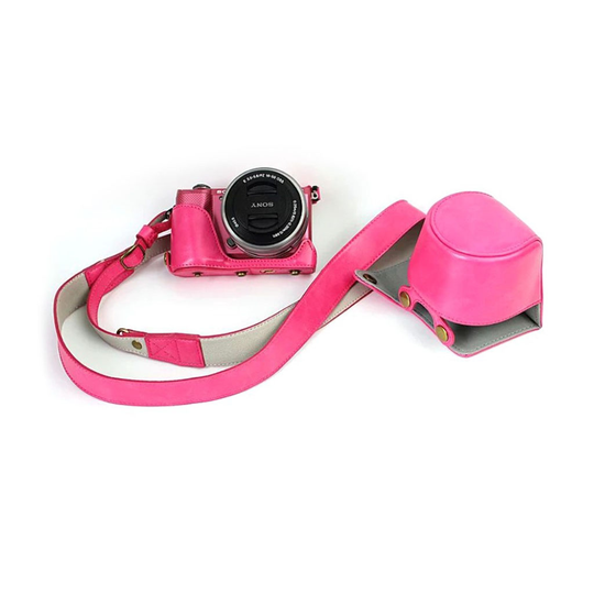Sony A5000, A5100 ja NEX3N retrotyylinen kamerakotelo - Pinkki