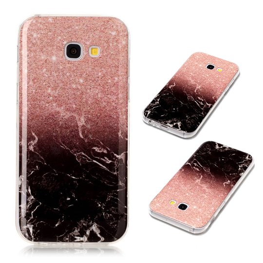 Samsung Galaxy A5 (2017) Marmori IMDB Kuvioliinen TPU Pehmeä Takaosan Suojakuori - Musta/ Pinkki/ Valkoinen