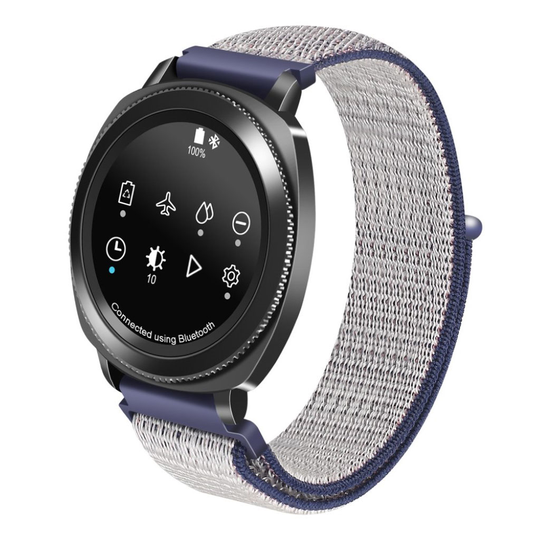 Samsung Galaxy Watch (46mm) kellolle nailoni vaihto ranneke missä tarranauha kiinnitys - Sininen